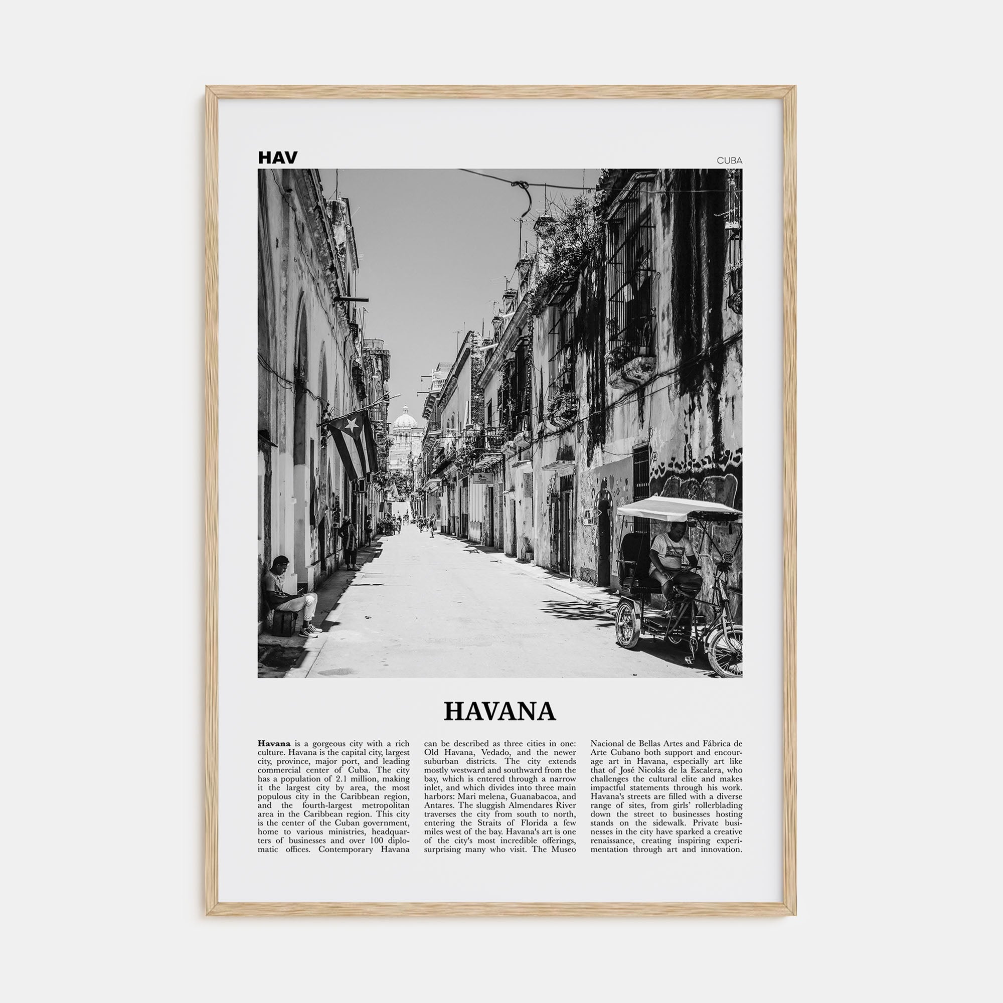 Havana Travel B&W No 2 Poster