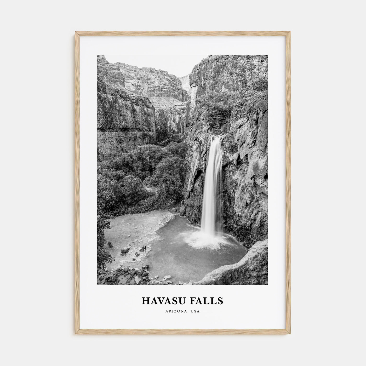 Havasu Falls Portrait B&W Poster