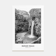 Havasu Falls Portrait B&W Poster