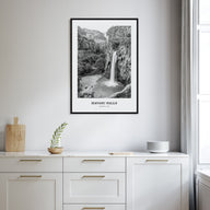 Havasu Falls Portrait B&W Poster