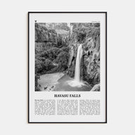 Havasu Falls Travel B&W Poster