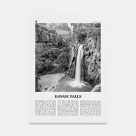 Havasu Falls Travel B&W Poster
