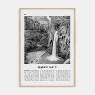 Havasu Falls Travel B&W Poster