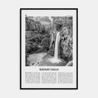 Havasu Falls Travel B&W Poster