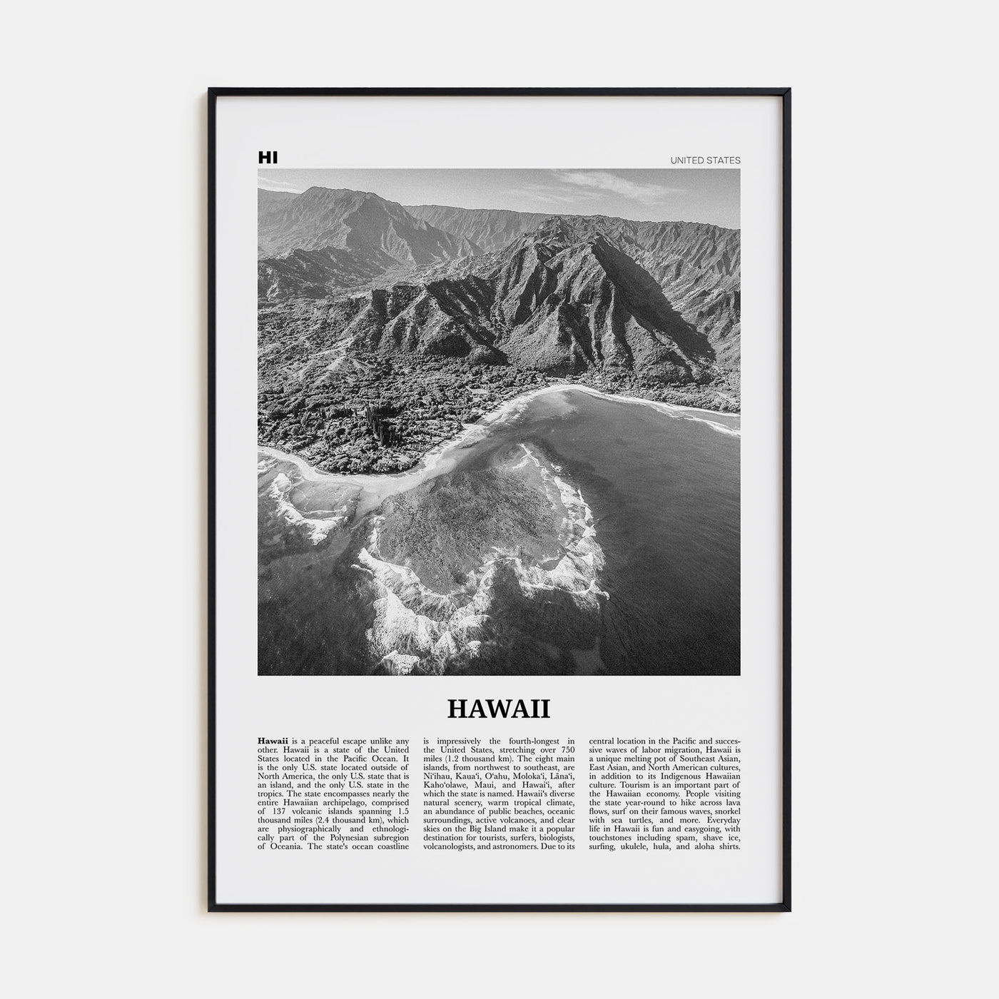 Hawaii Travel B&W No 3 Poster