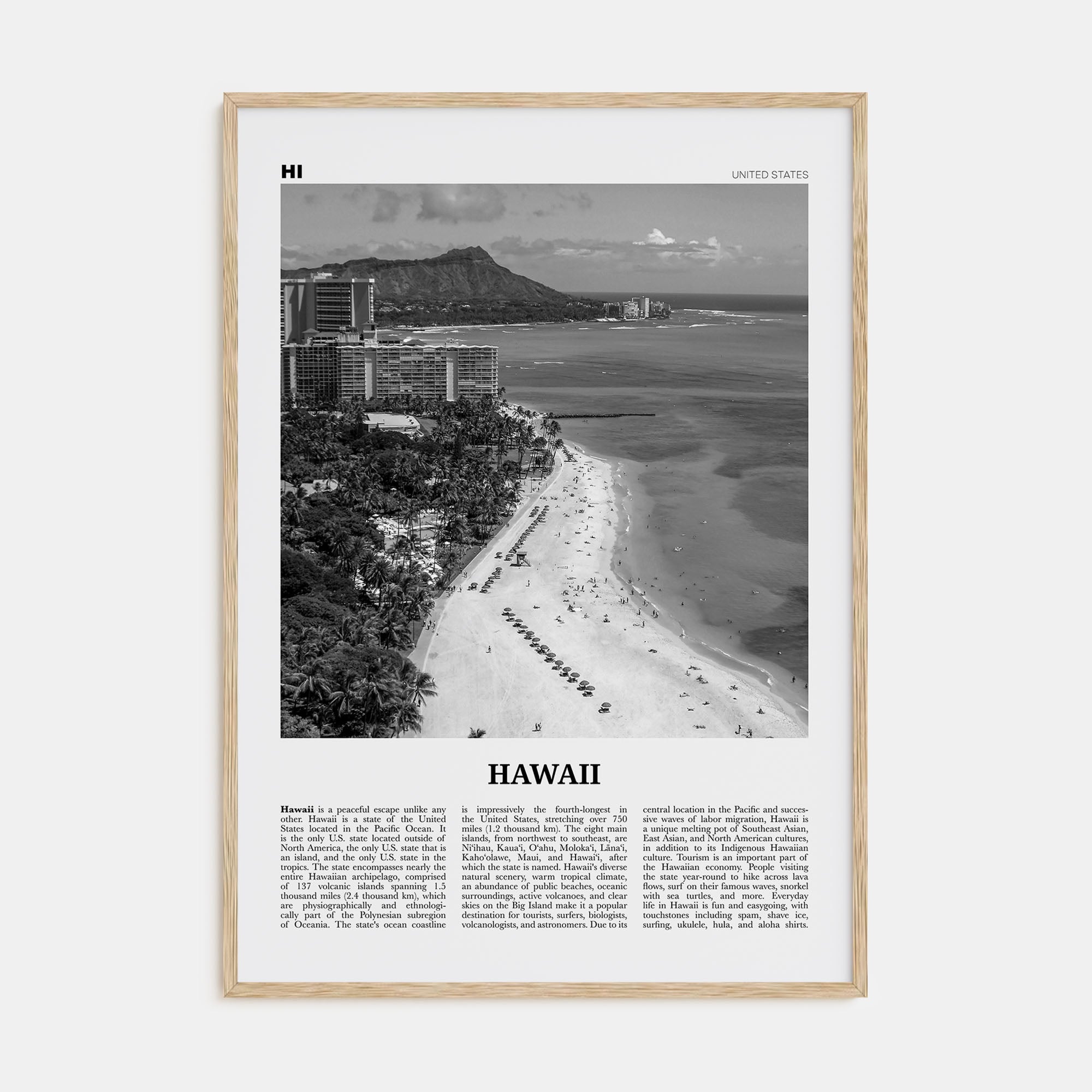 Hawaii Travel B&W No 5 Poster