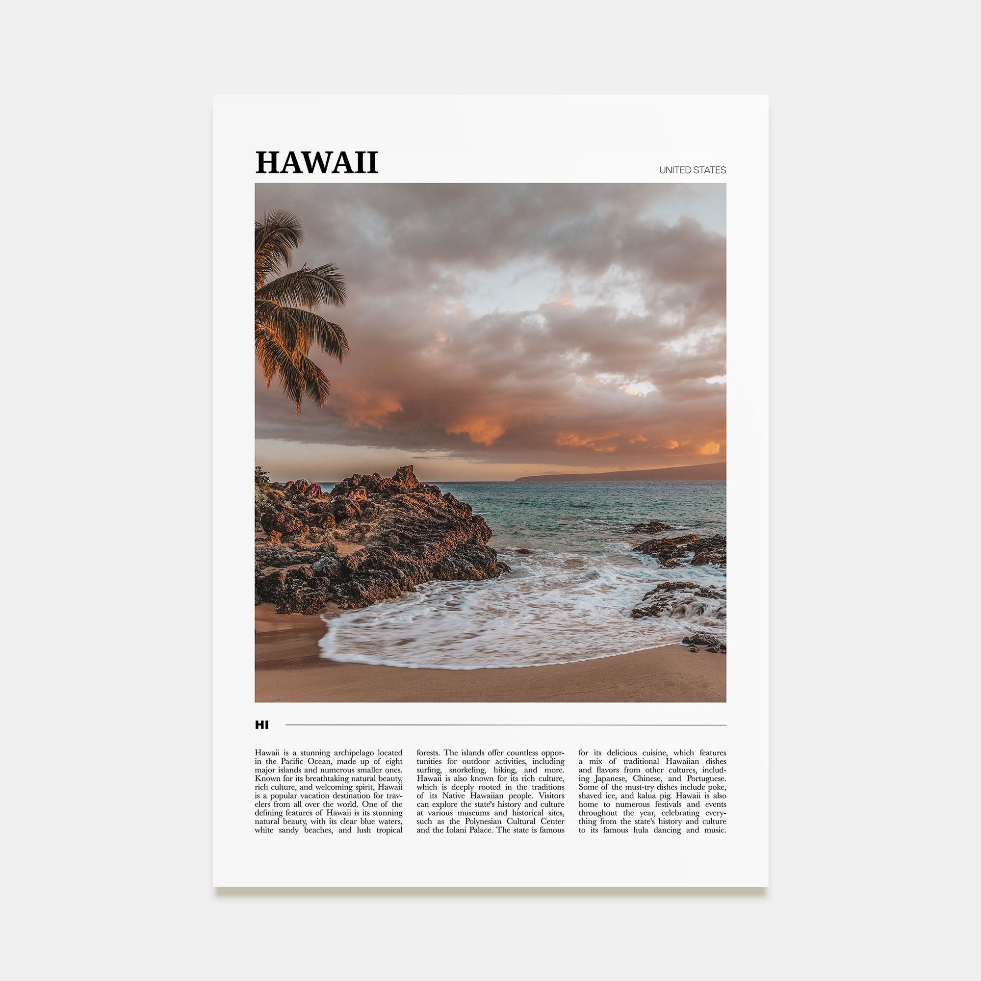 Hawaii Travel Color No 3 Poster