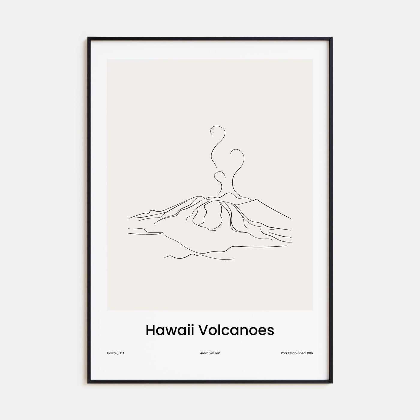 Hawaii Volcanoes National Park Drawn Poster