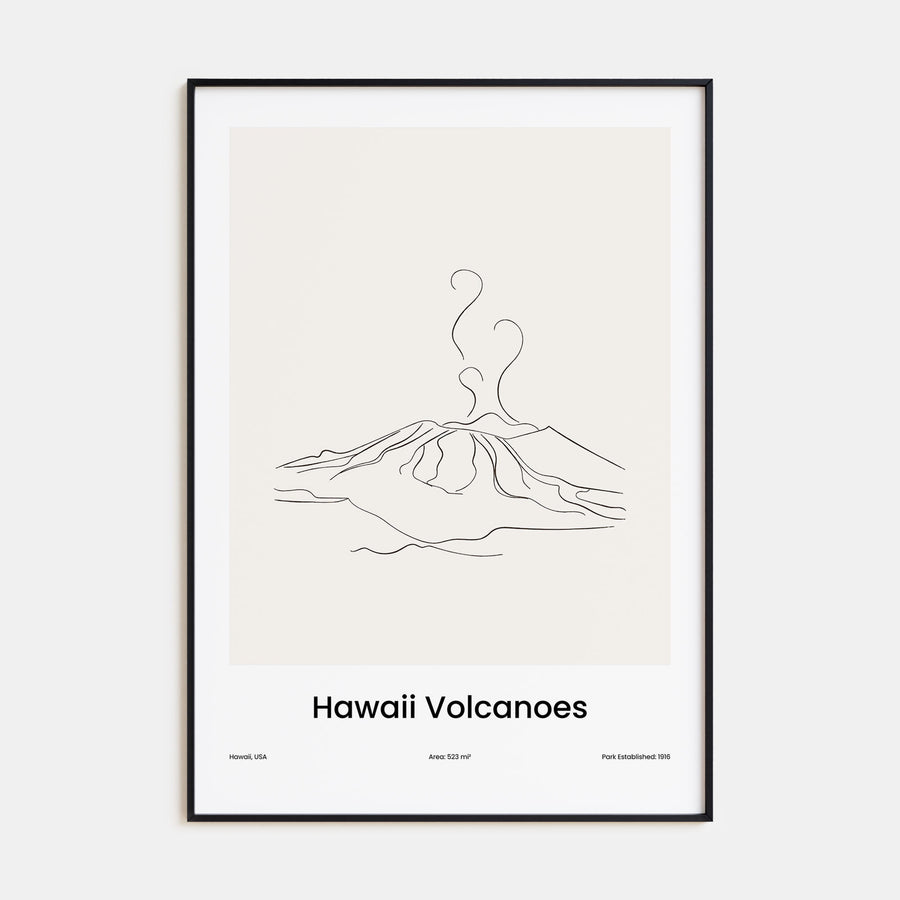 Hawaii Volcanoes National Park Drawn Poster