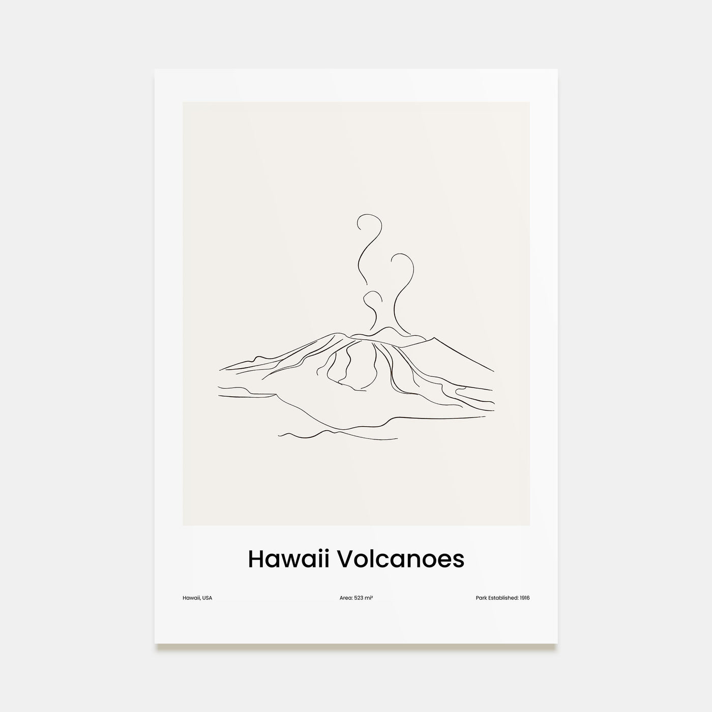 Hawaii Volcanoes National Park Drawn Poster