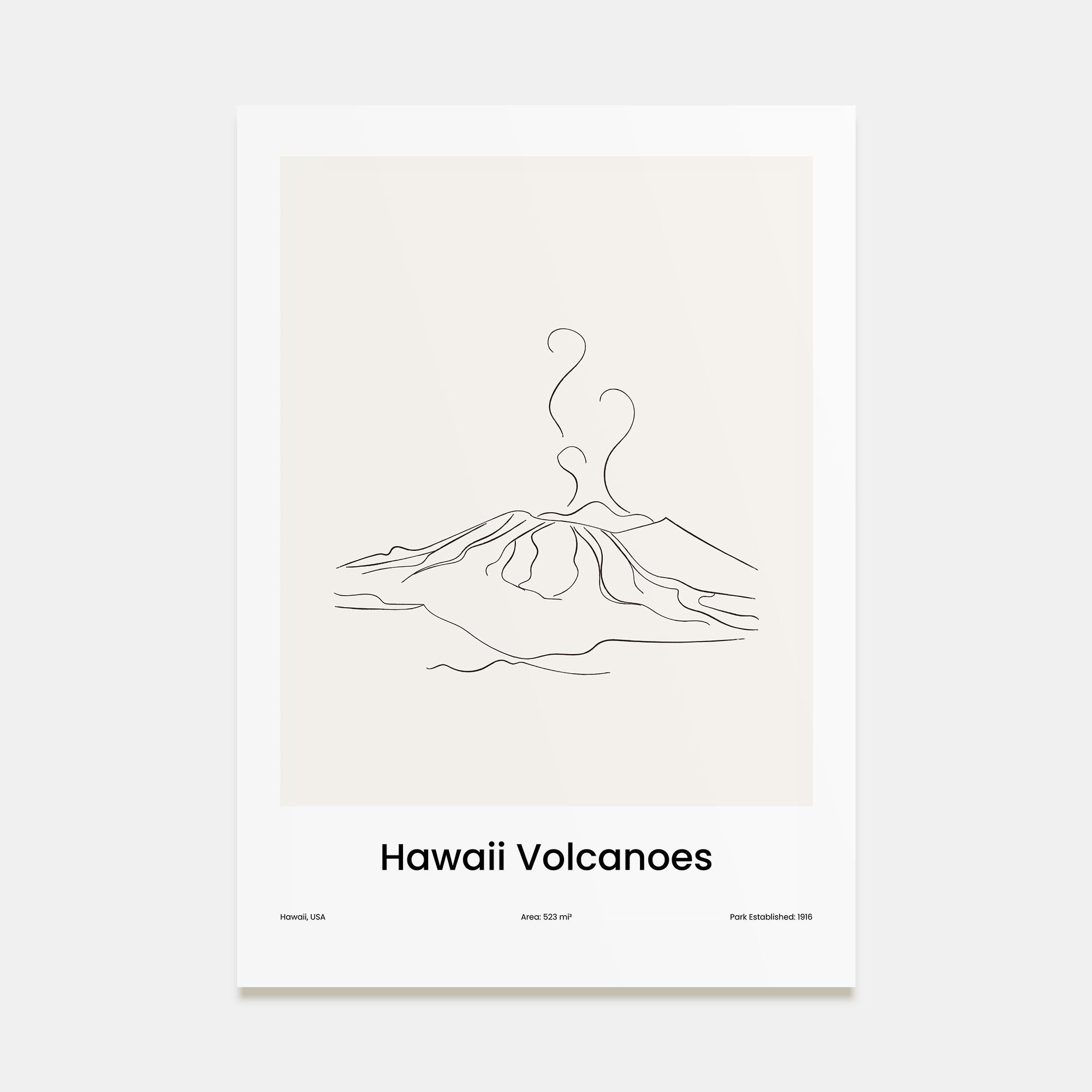 Hawaii Volcanoes National Park Drawn Poster