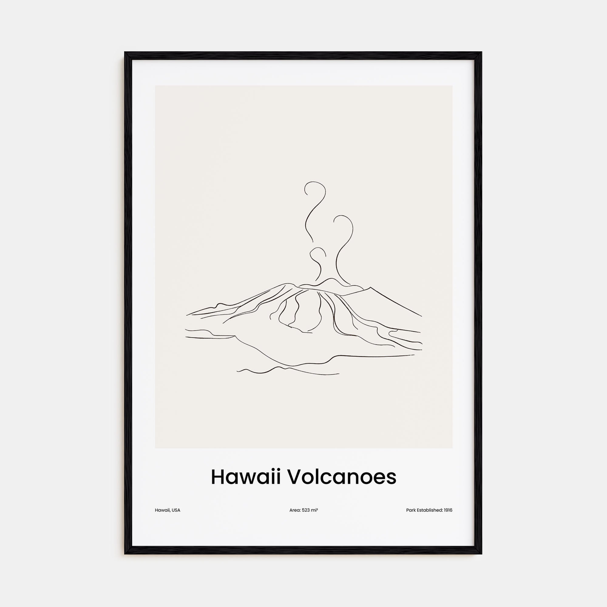 Hawaii Volcanoes National Park Drawn Poster