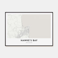 Hawke's Bay Map Landscape Poster