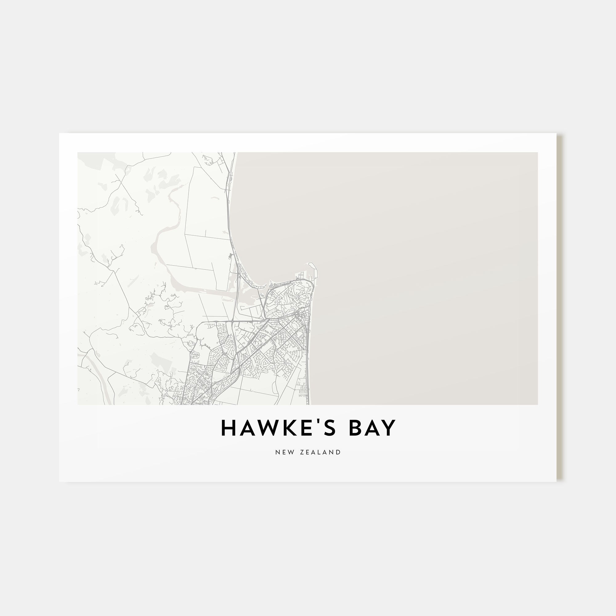 Hawke's Bay Map Landscape Poster