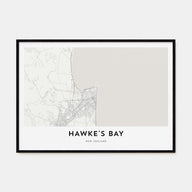 Hawke's Bay Map Landscape Poster