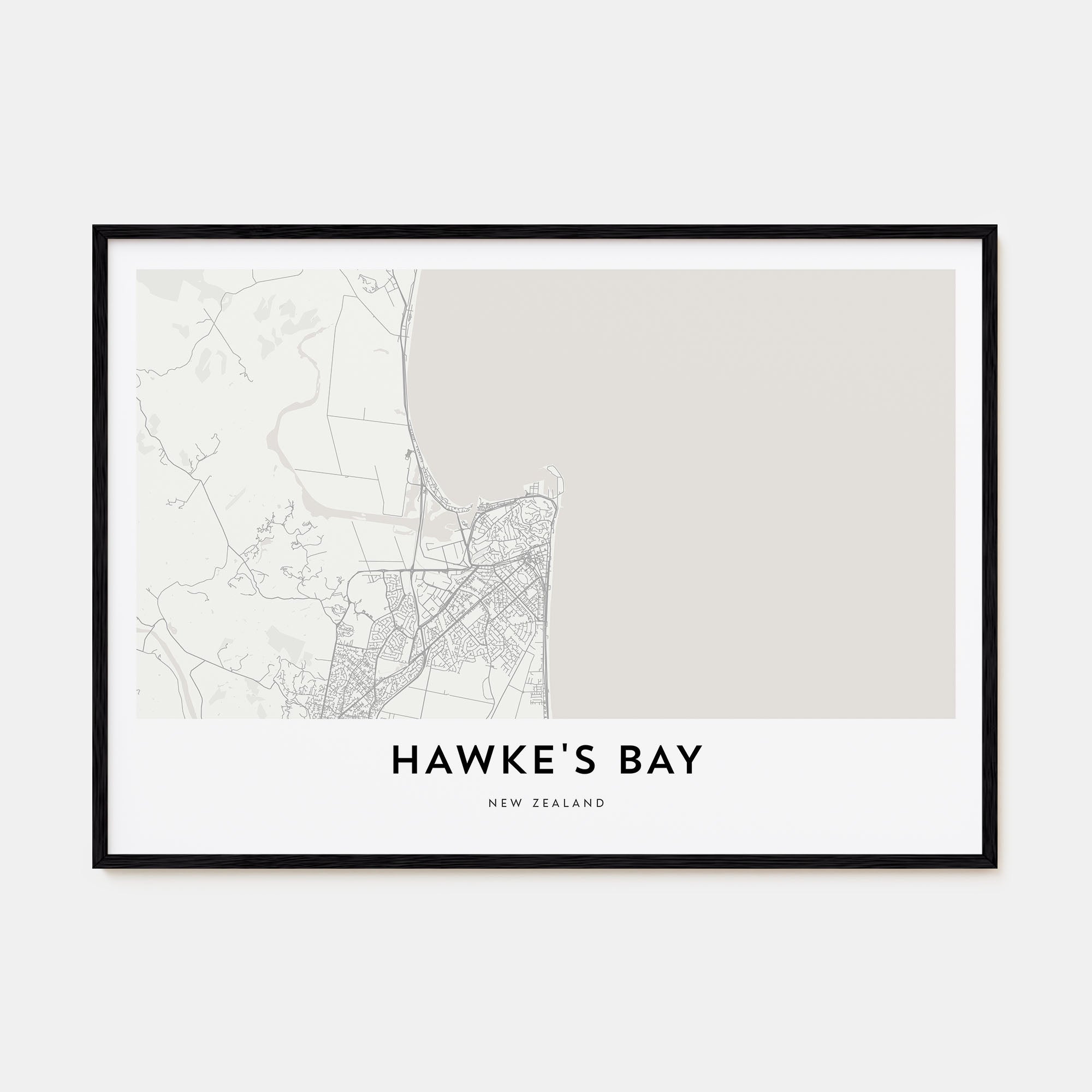 Hawke's Bay Map Landscape Poster