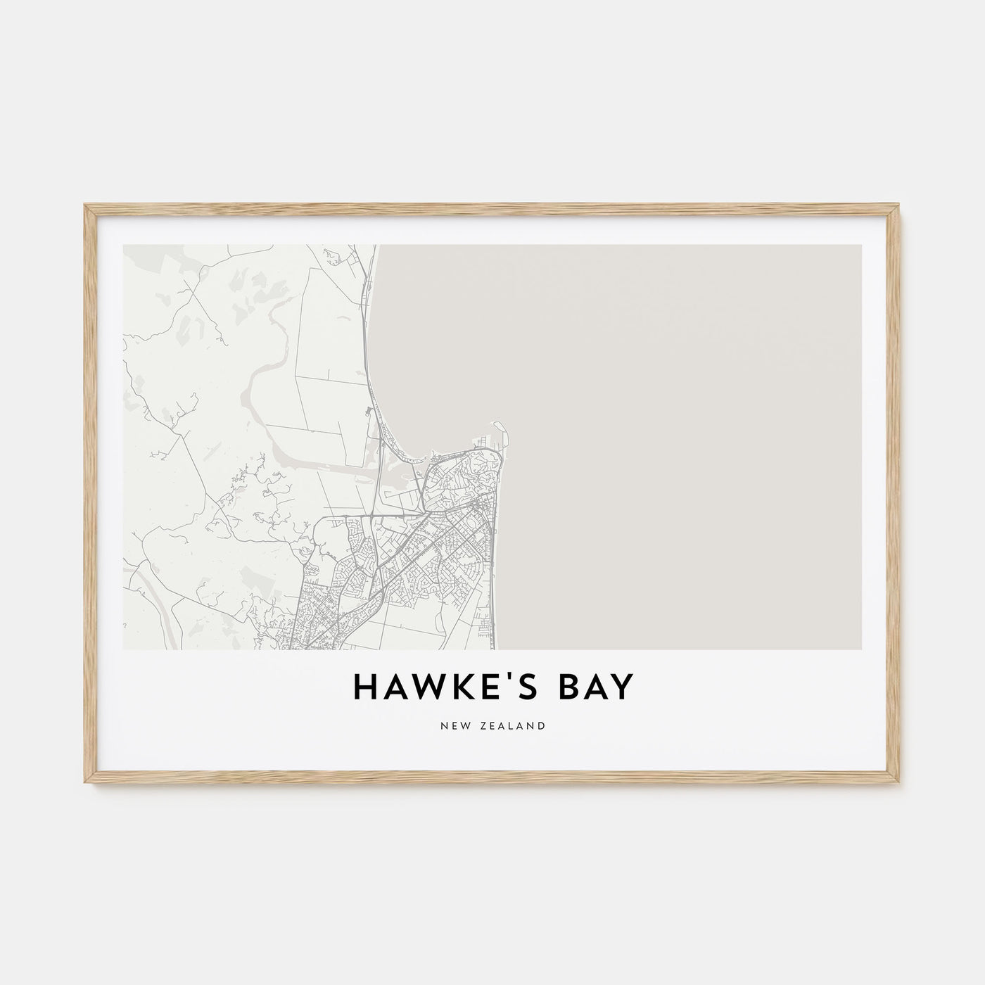 Hawke's Bay Map Landscape Poster