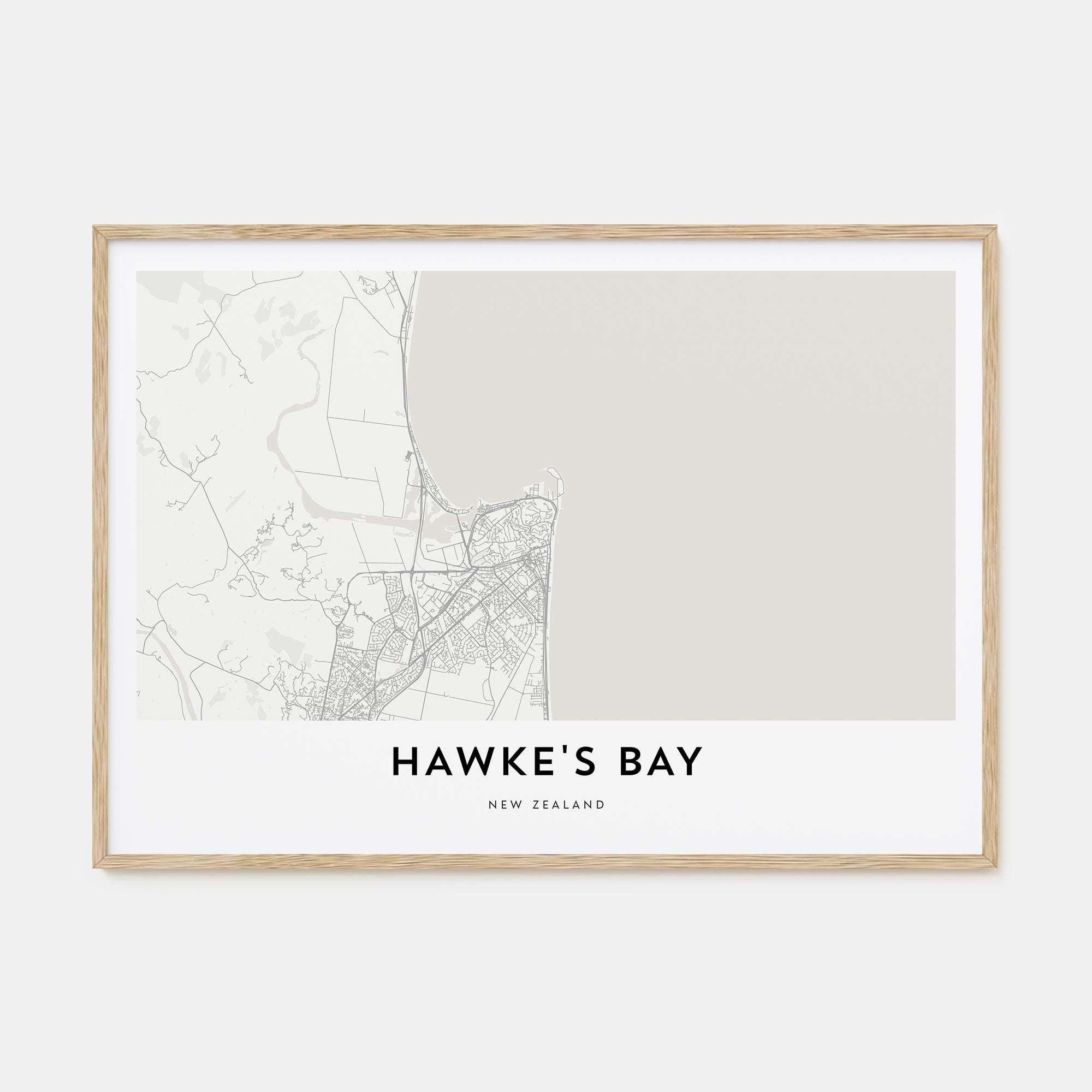 Hawke's Bay Map Landscape Poster