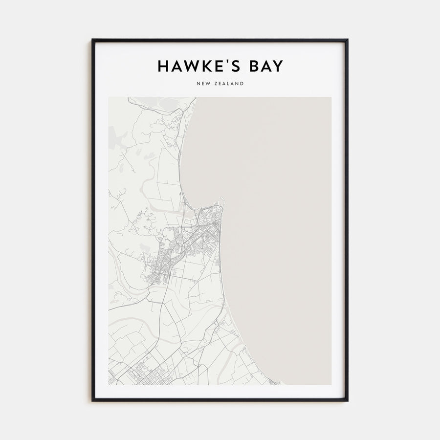 Hawke's Bay Map Portrait Poster