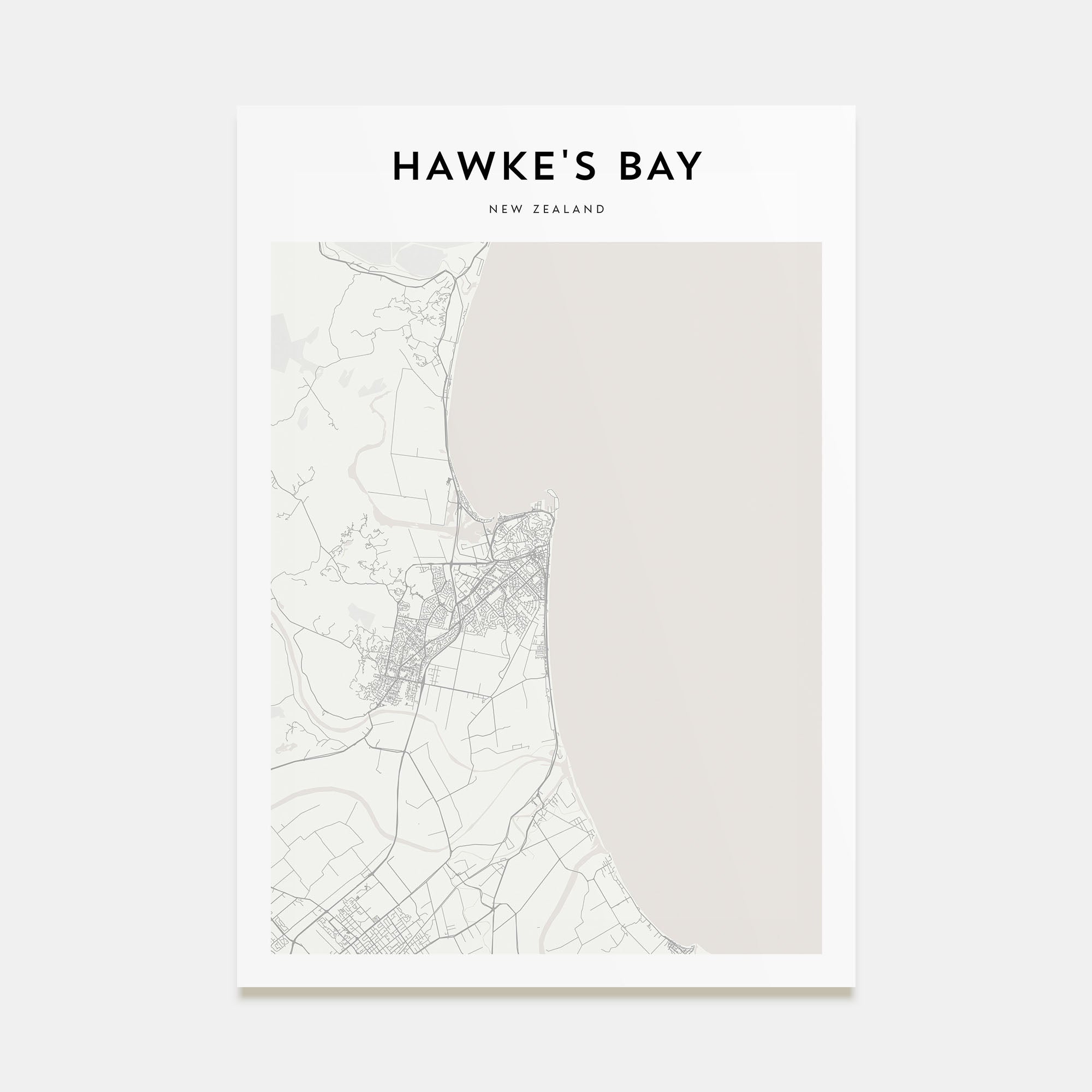 Hawke's Bay Map Portrait Poster