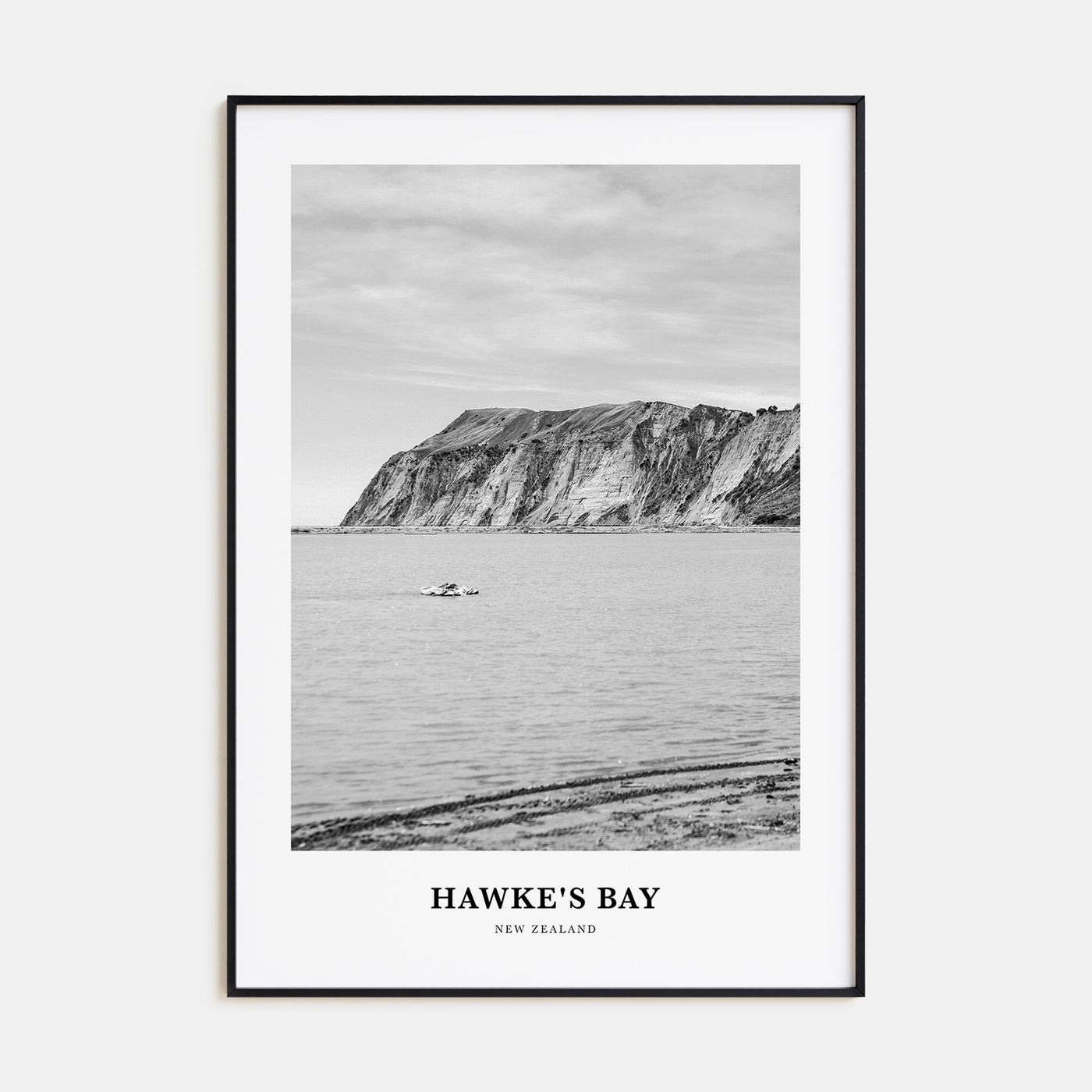 Hawke's Bay Portrait B&W Poster