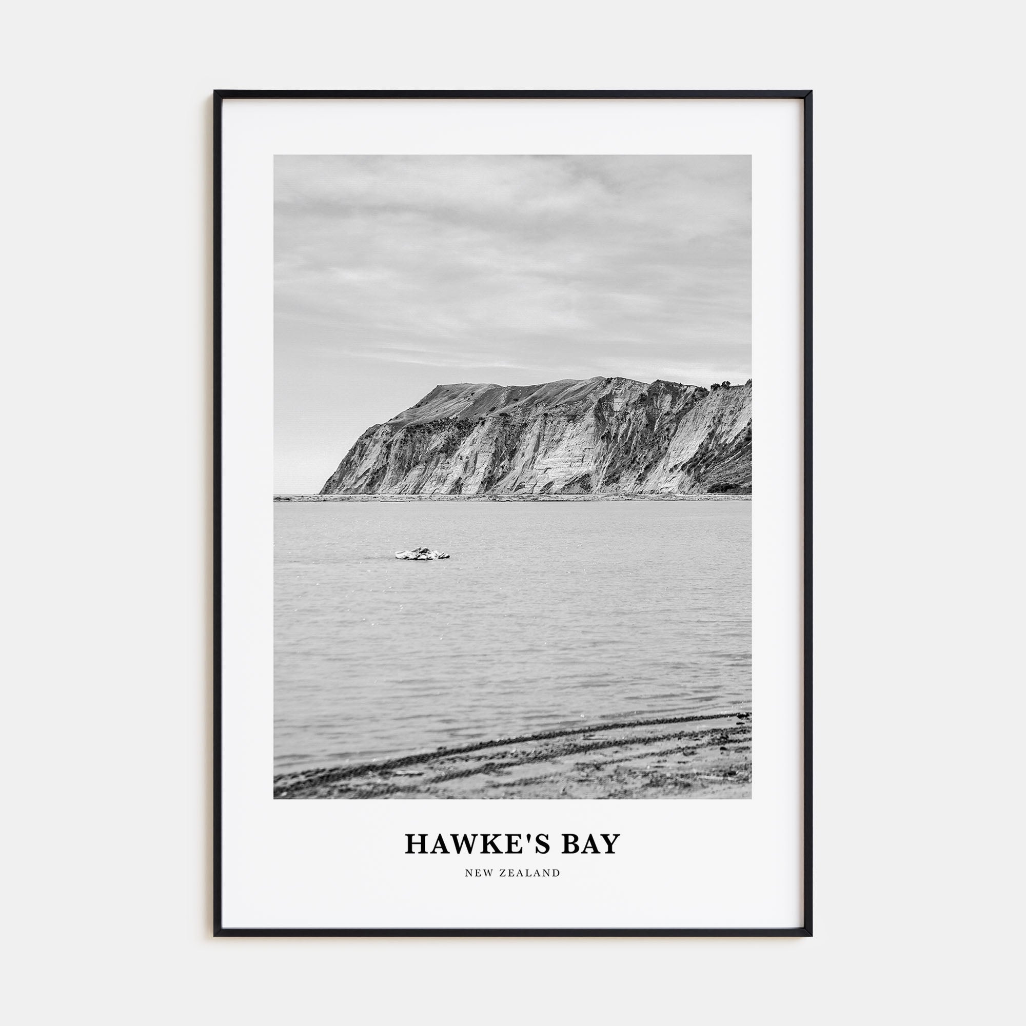 Hawke's Bay Portrait B&W Poster