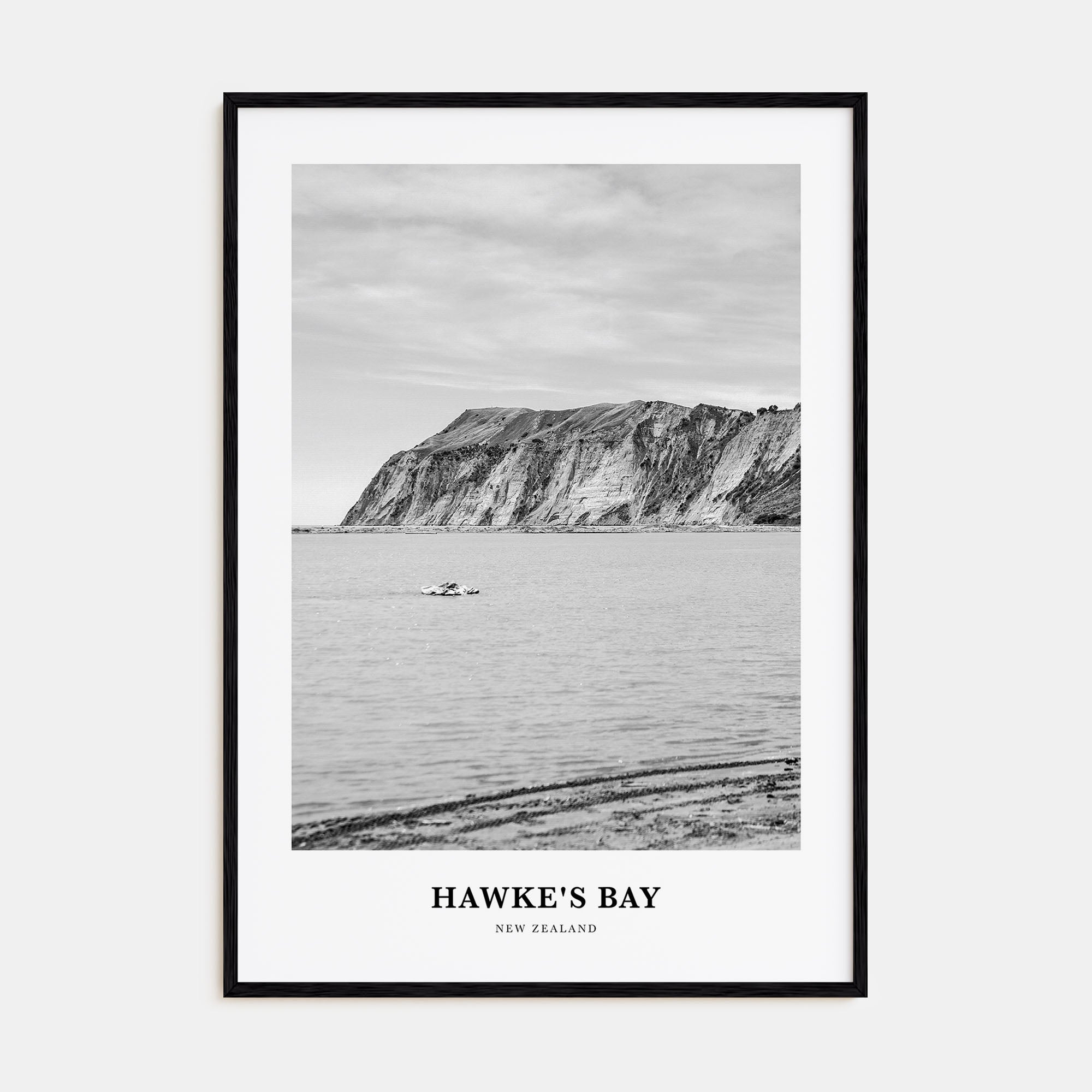 Hawke's Bay Portrait B&W Poster