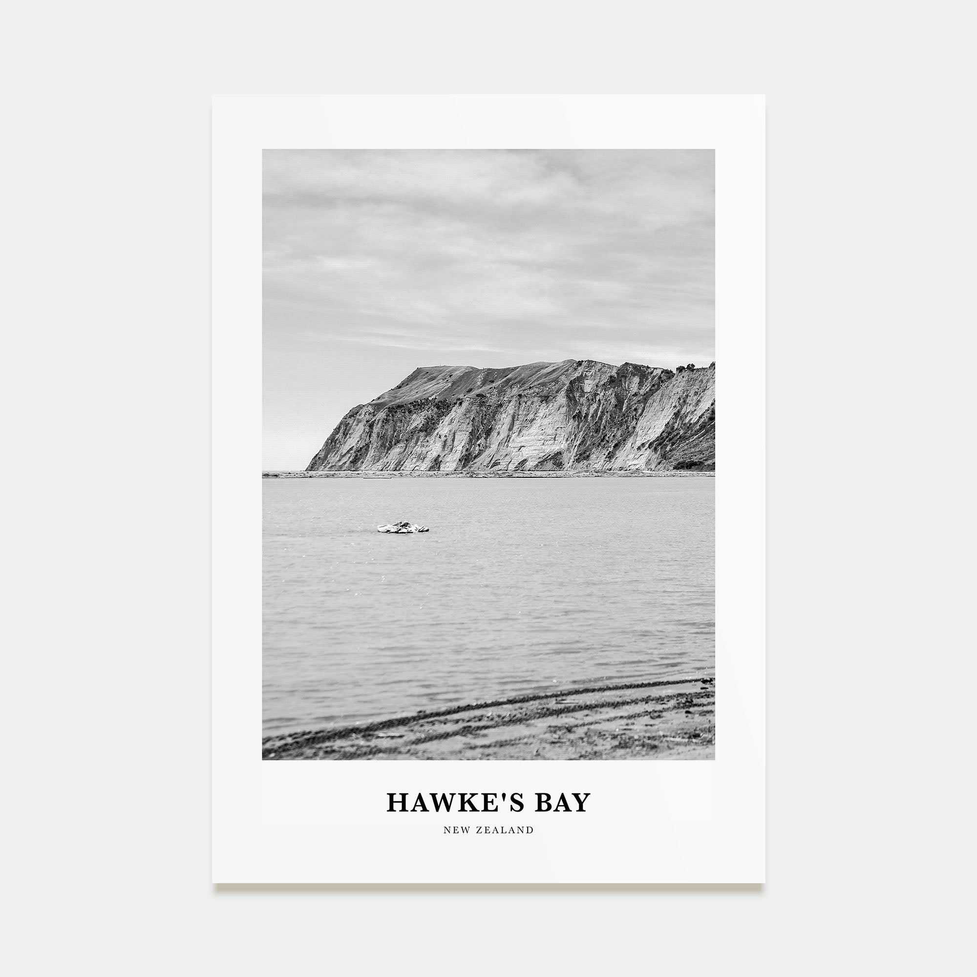 Hawke's Bay Portrait B&W Poster