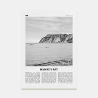 Hawke's Bay Travel B&W Poster