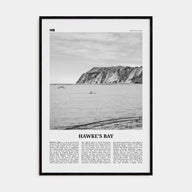Hawke's Bay Travel B&W Poster
