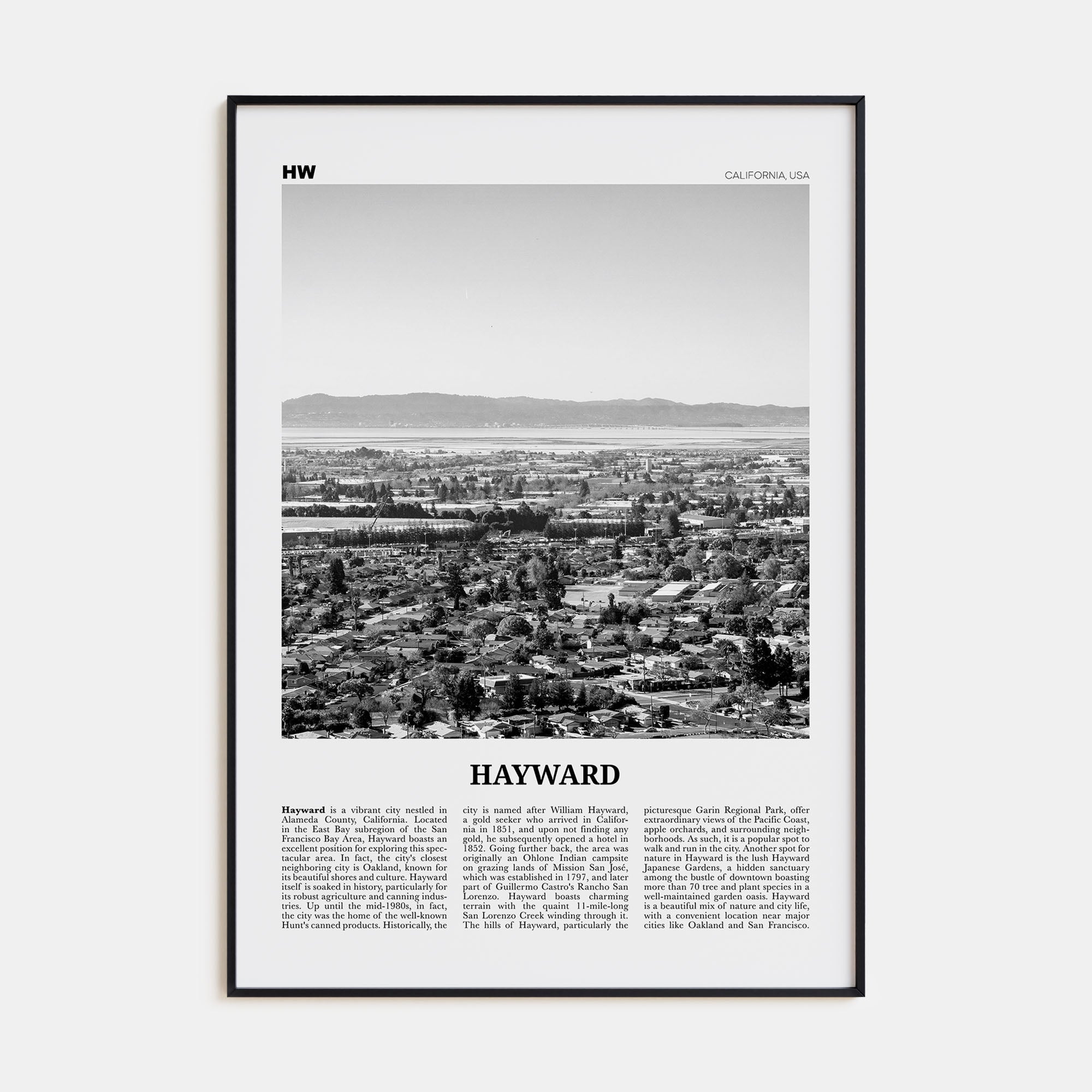 Hayward Travel B&W Poster