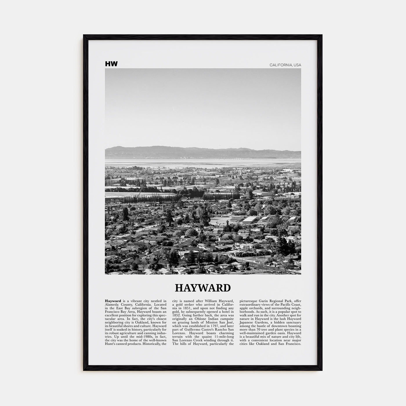 Hayward Travel B&W Poster