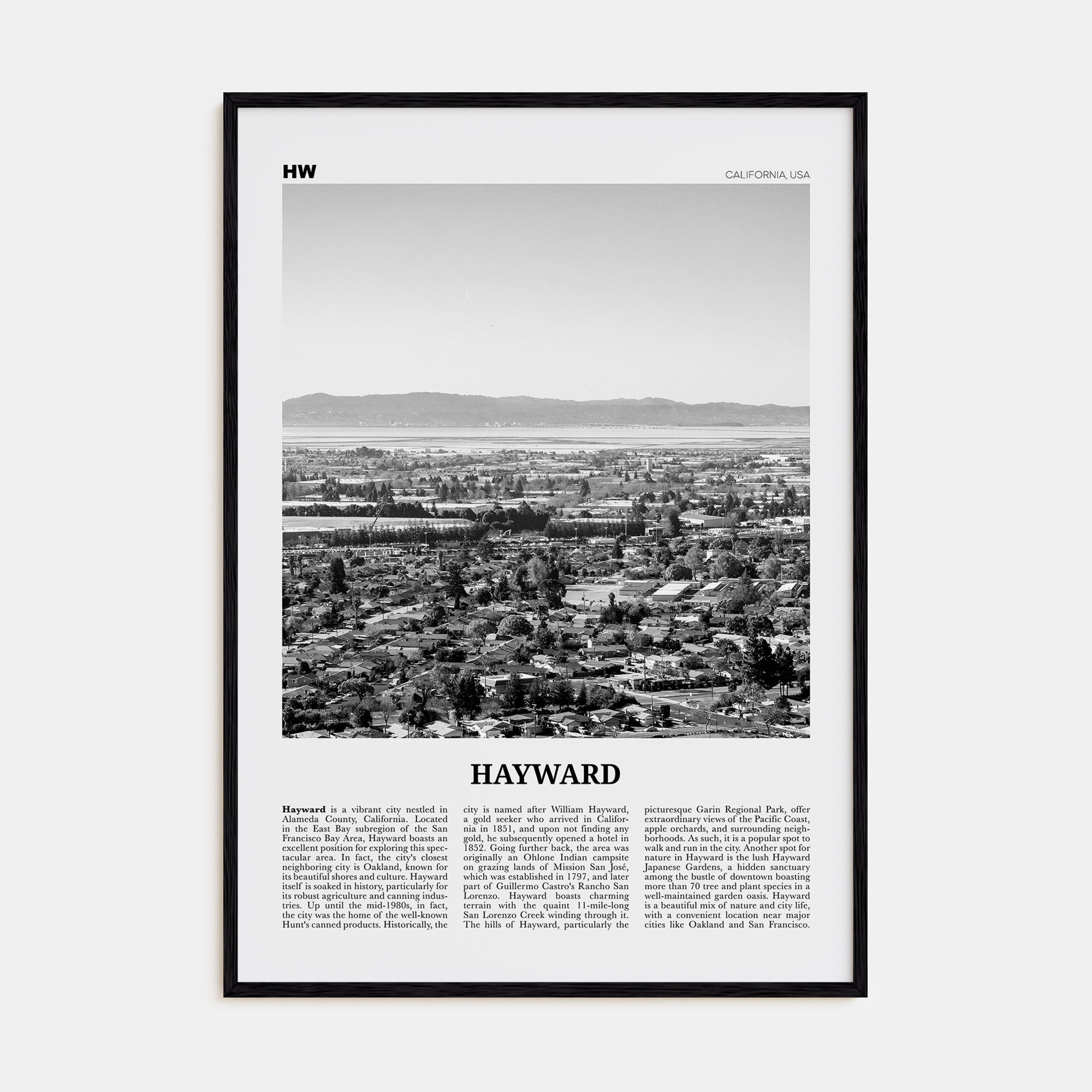 Hayward Travel B&W Poster