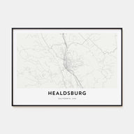 Healdsburg Map Landscape Poster
