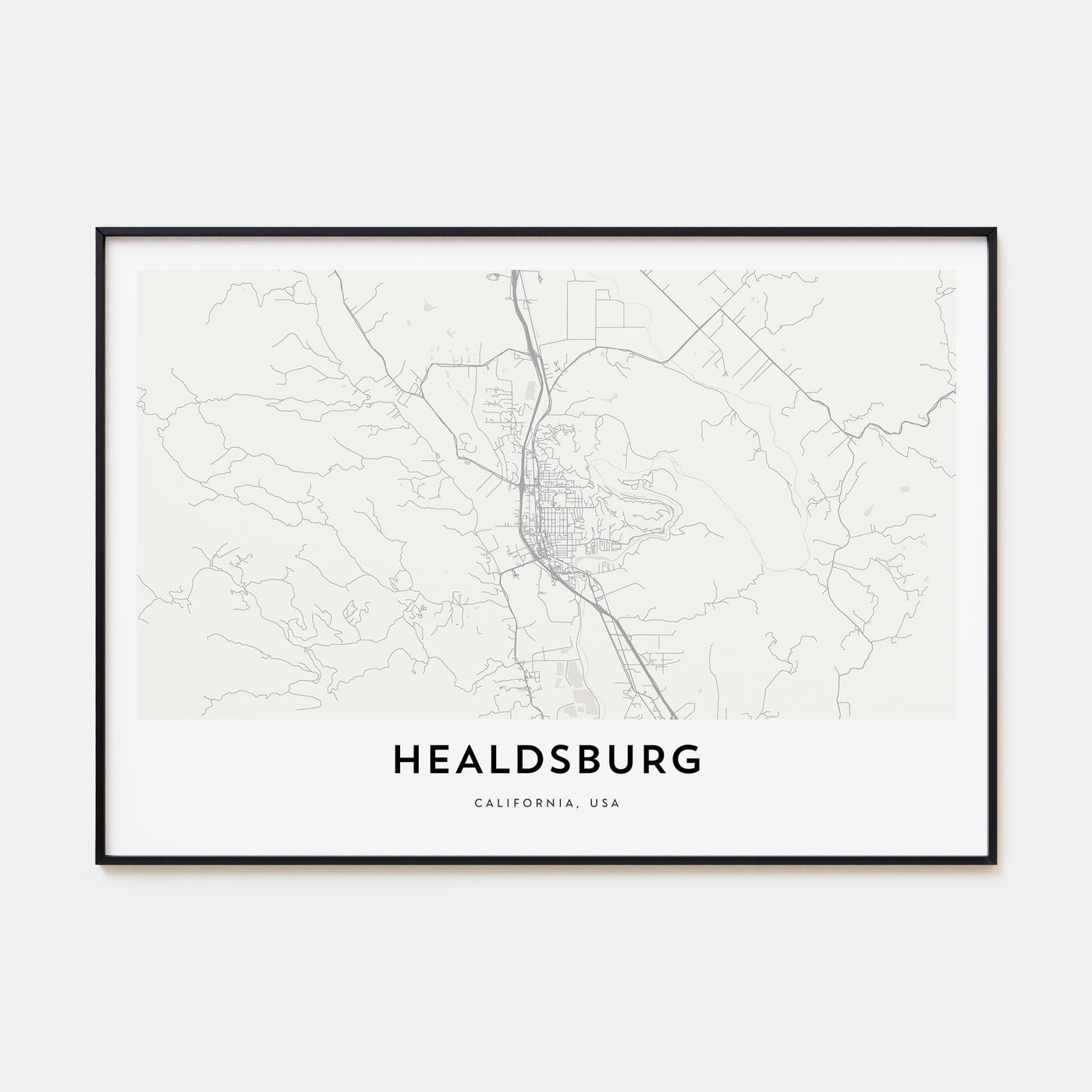 Healdsburg Map Landscape Poster
