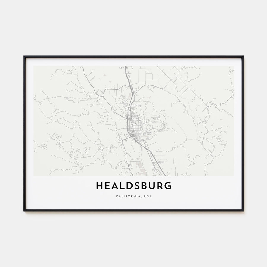 Healdsburg Map Landscape Poster