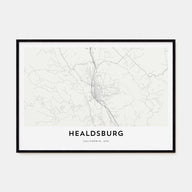 Healdsburg Map Landscape Poster