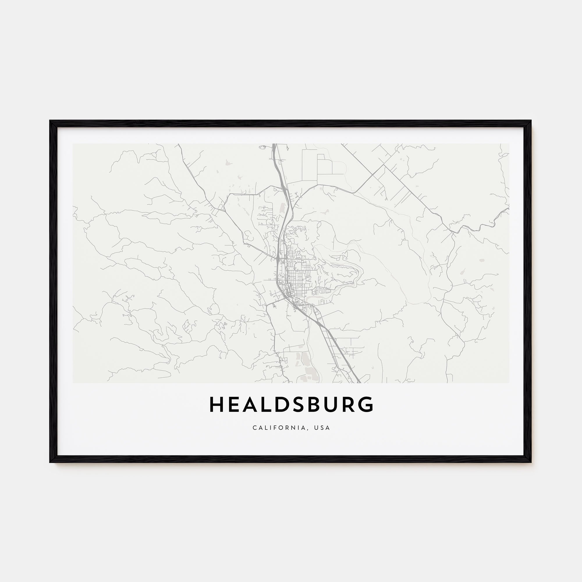 Healdsburg Map Landscape Poster