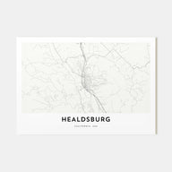 Healdsburg Map Landscape Poster