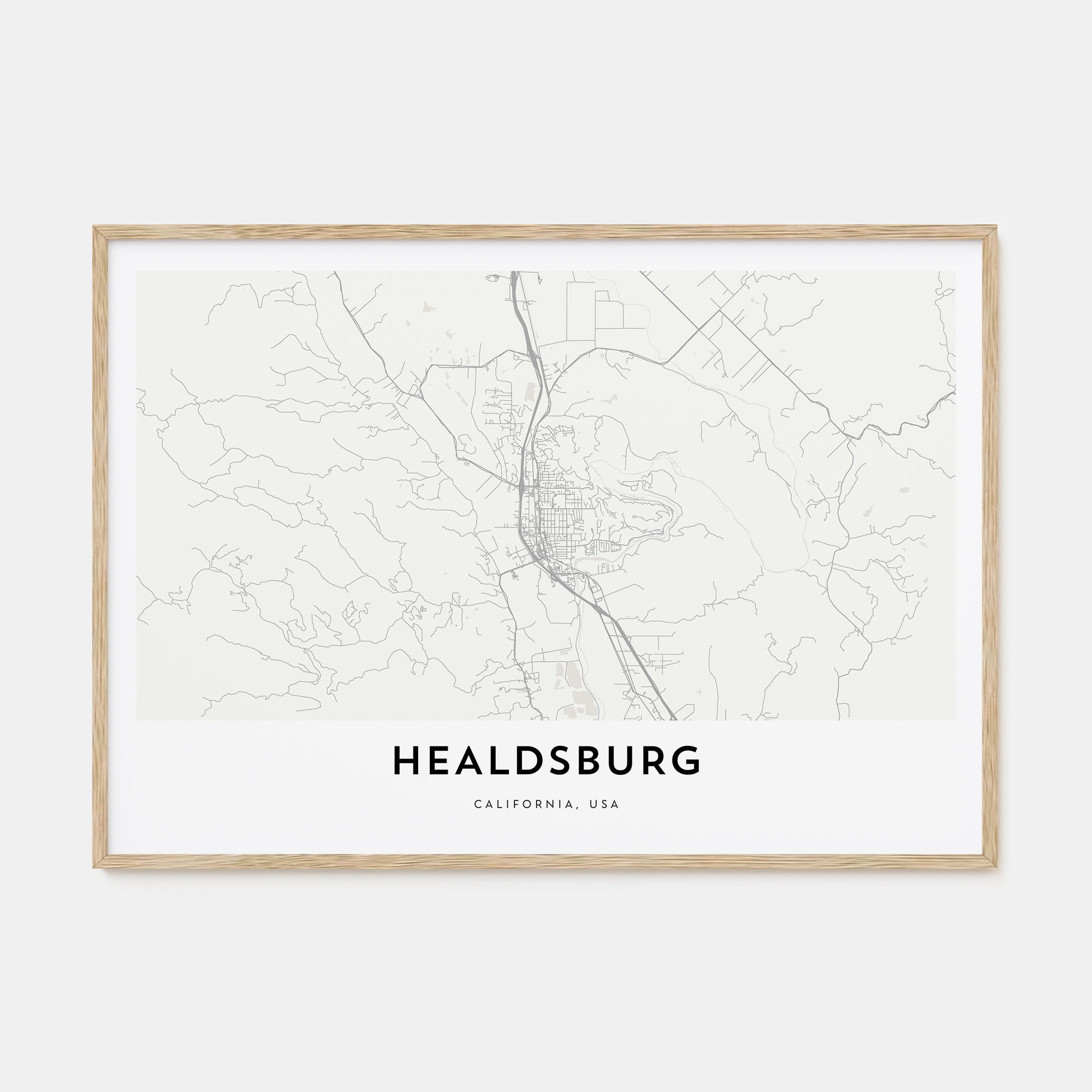 Healdsburg Map Landscape Poster