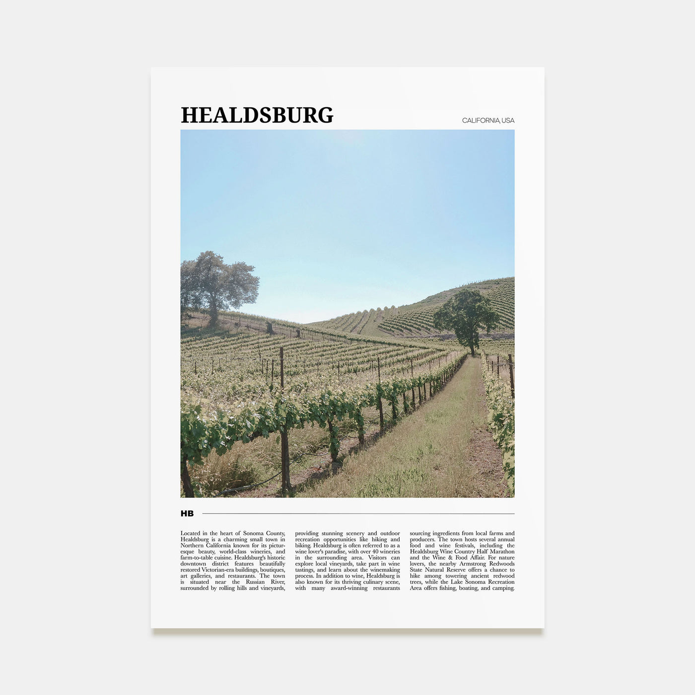 Healdsburg Travel Color Poster