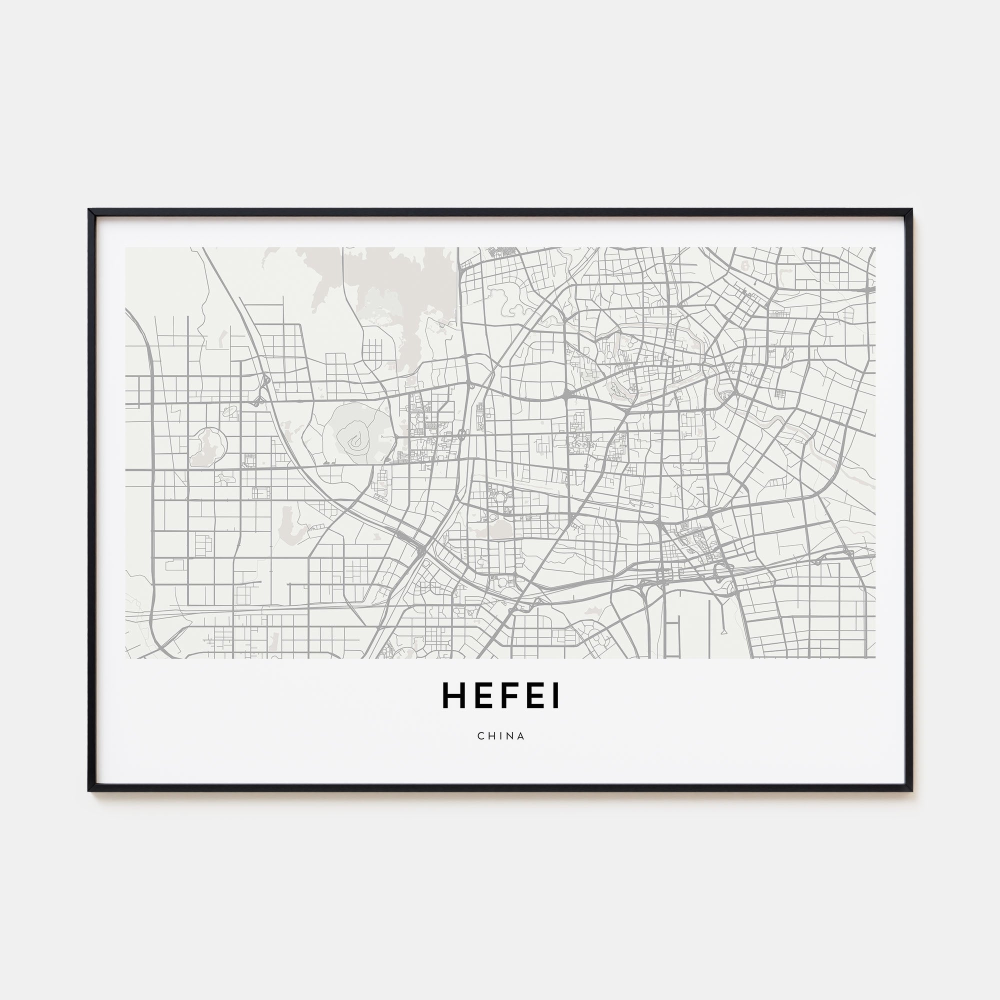 Hefei Map Landscape Poster