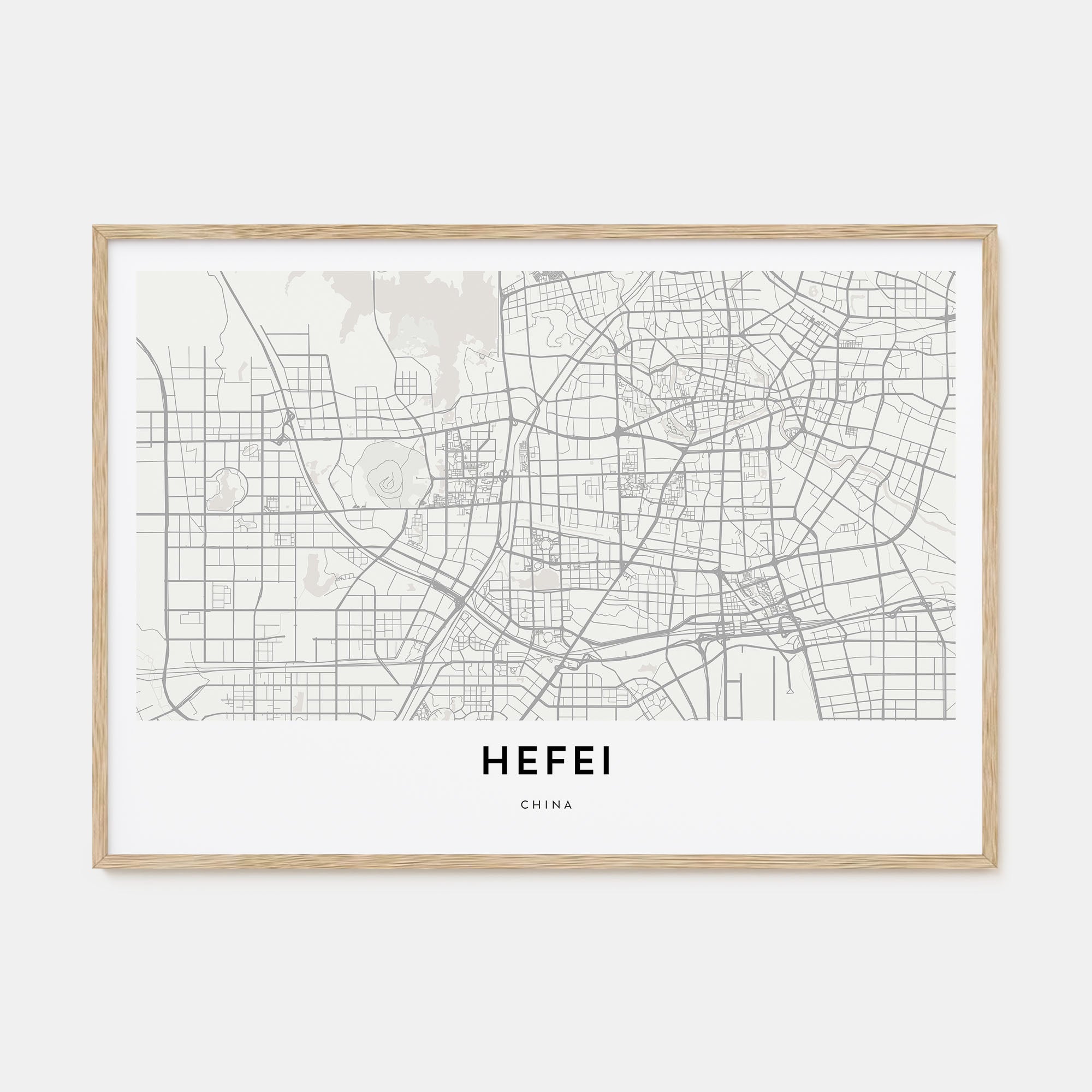 Hefei Map Landscape Poster