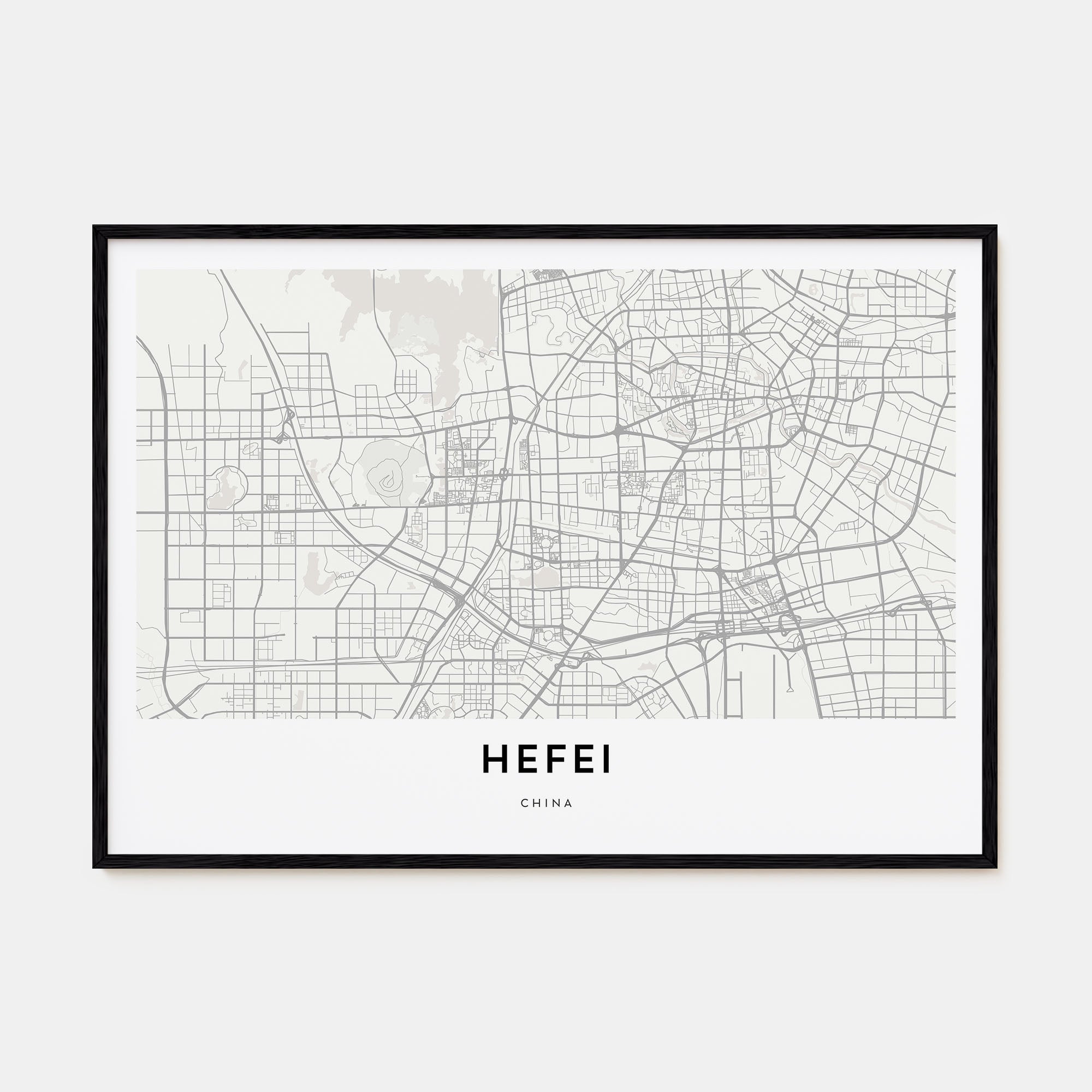 Hefei Map Landscape Poster