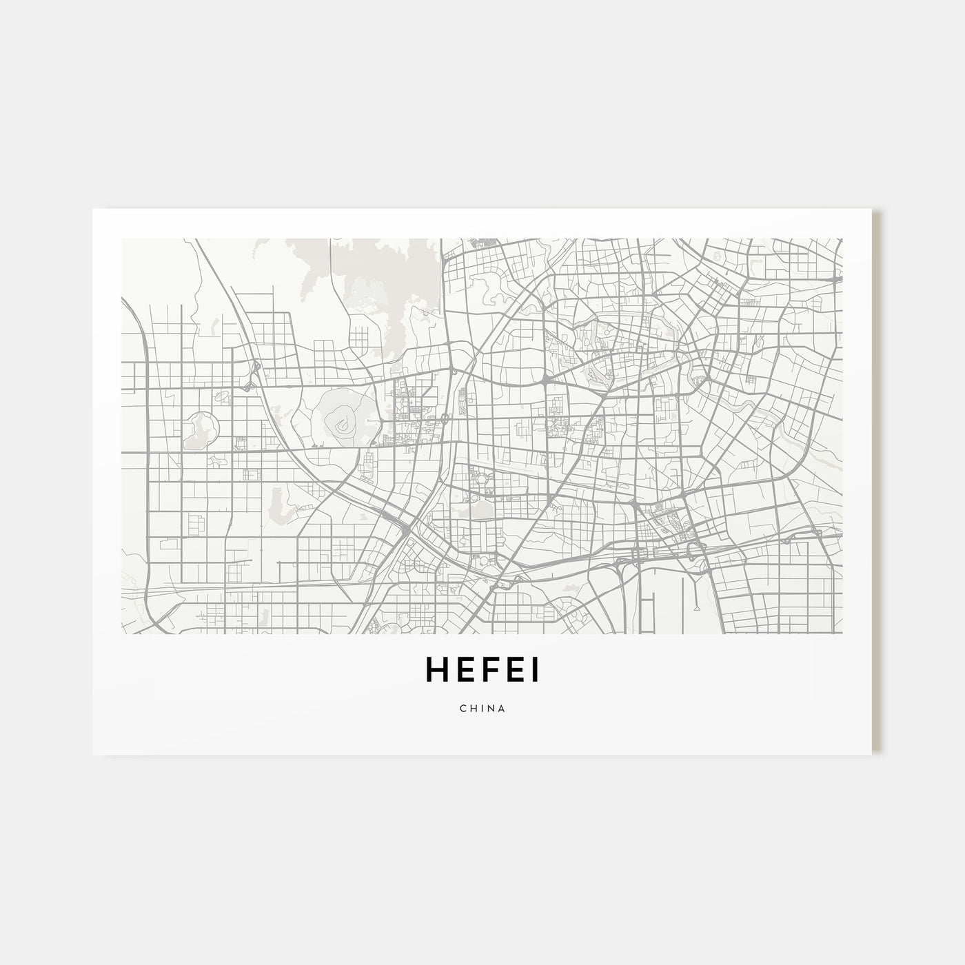 Hefei Map Landscape Poster