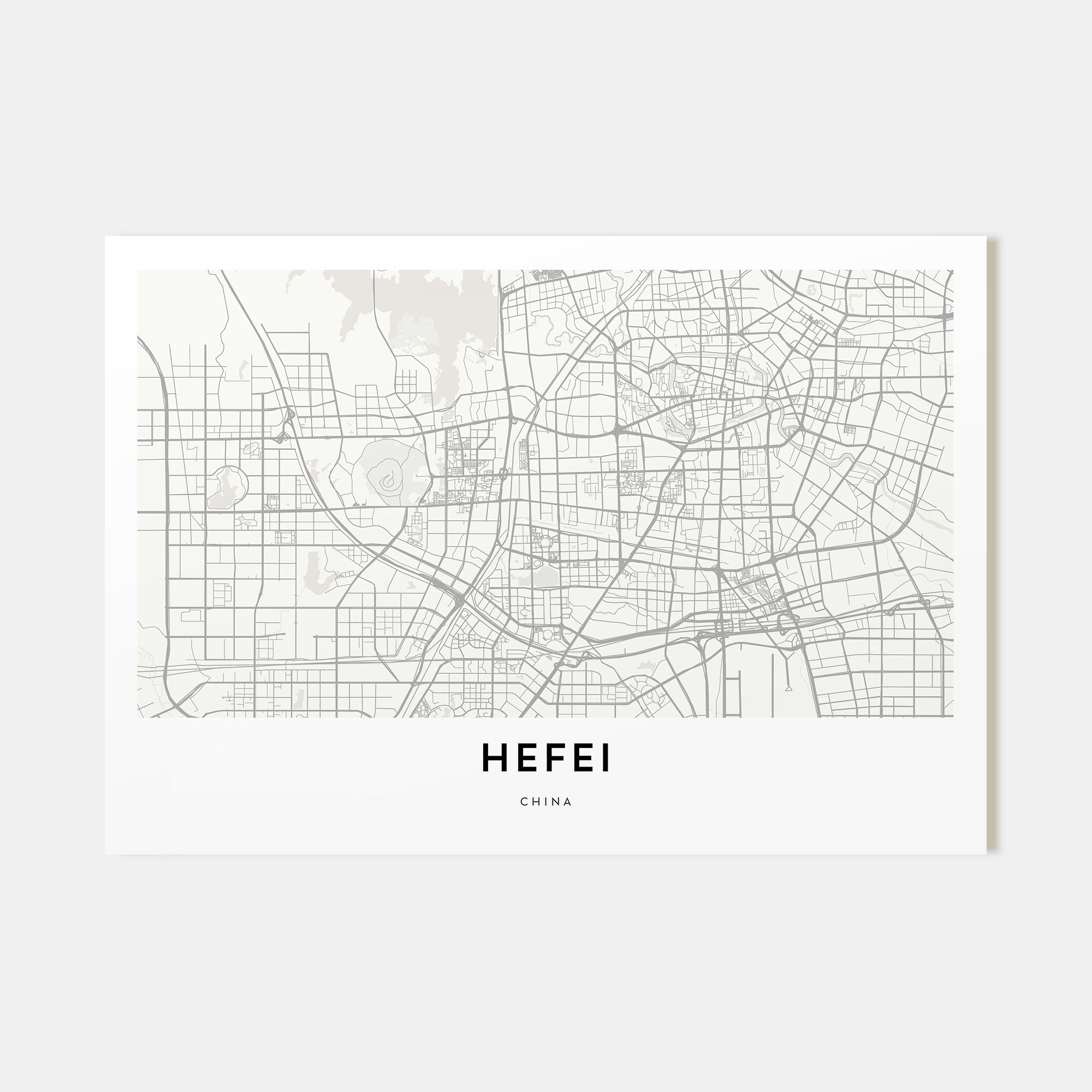 Hefei Map Landscape Poster