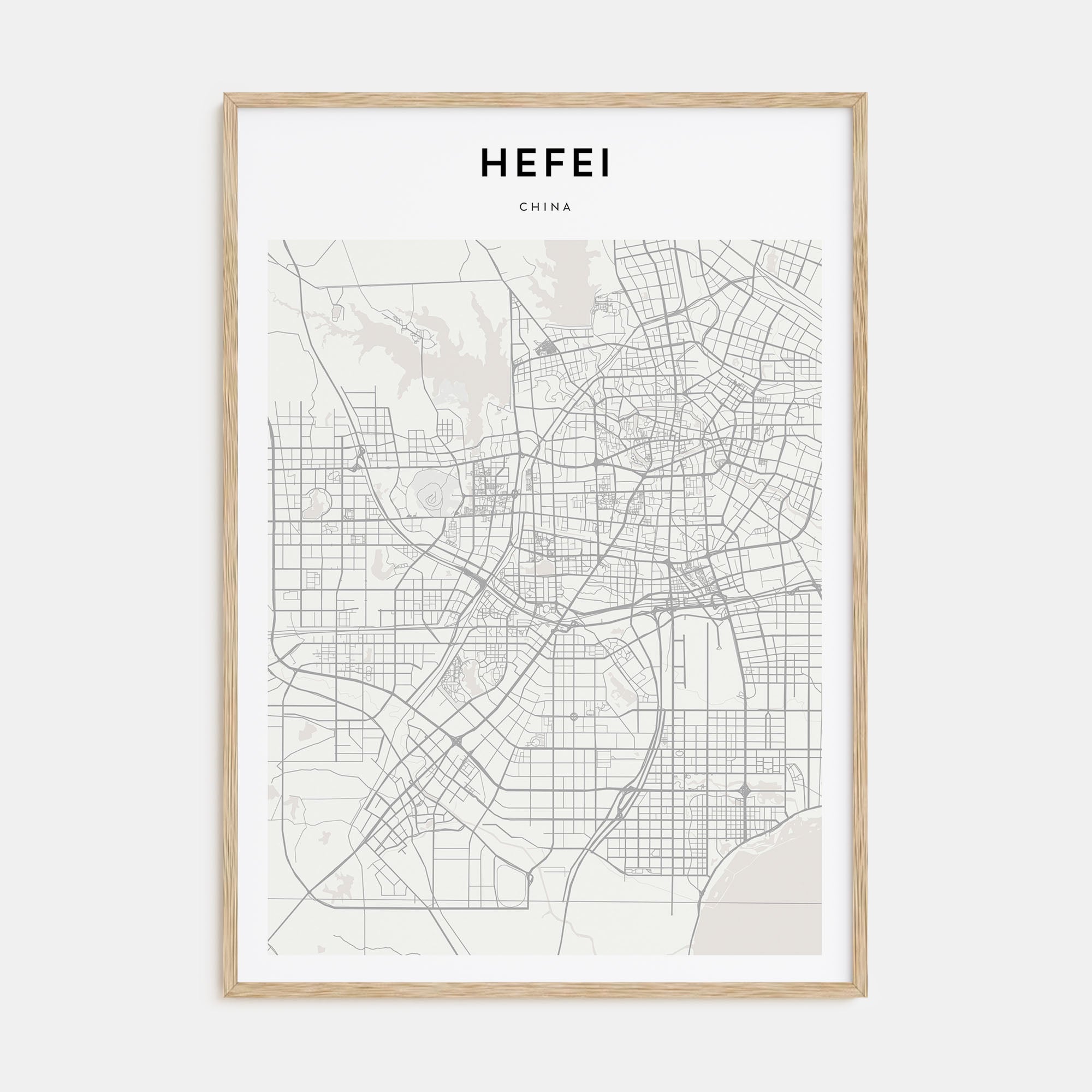 Hefei Map Portrait Poster