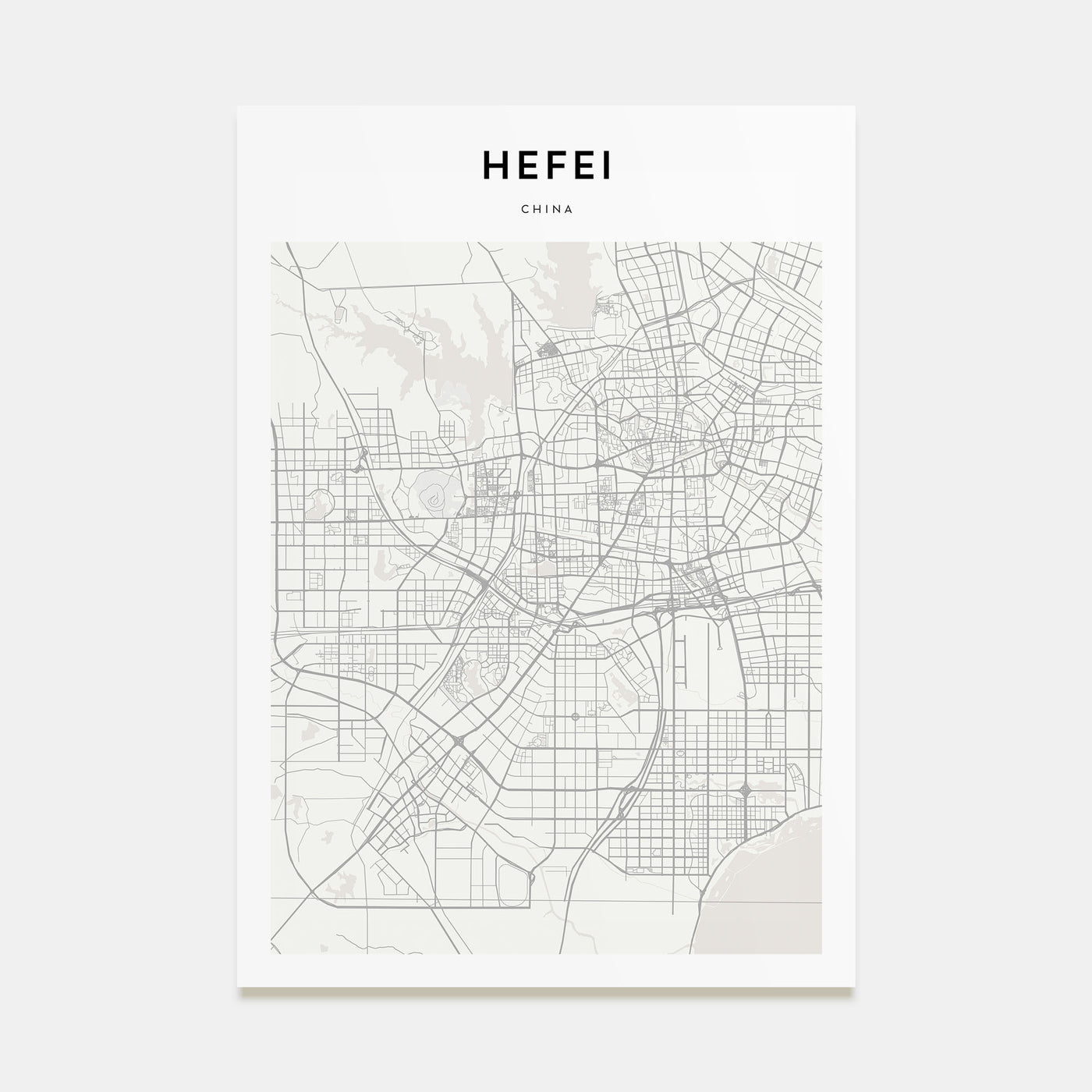 Hefei Map Portrait Poster