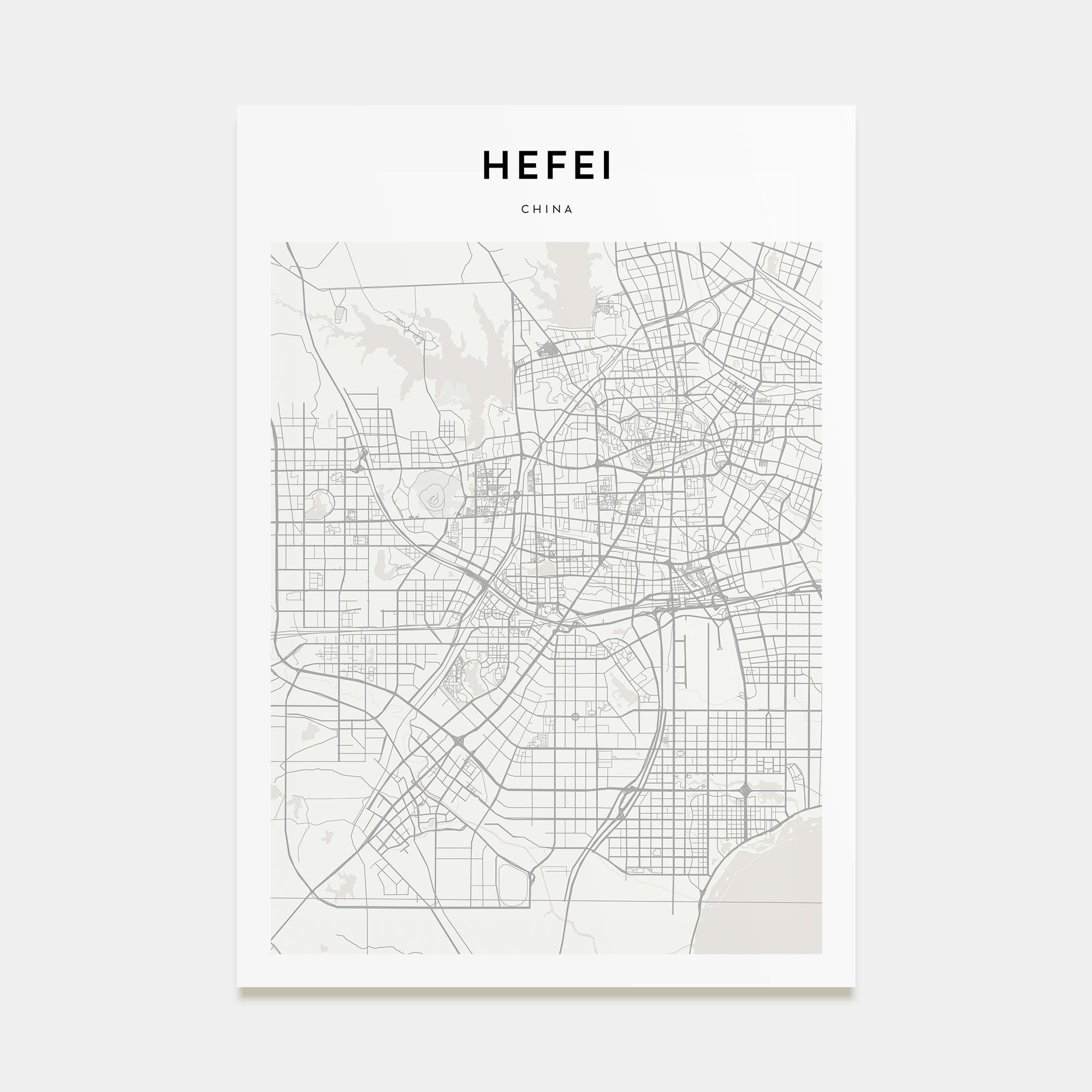 Hefei Map Portrait Poster