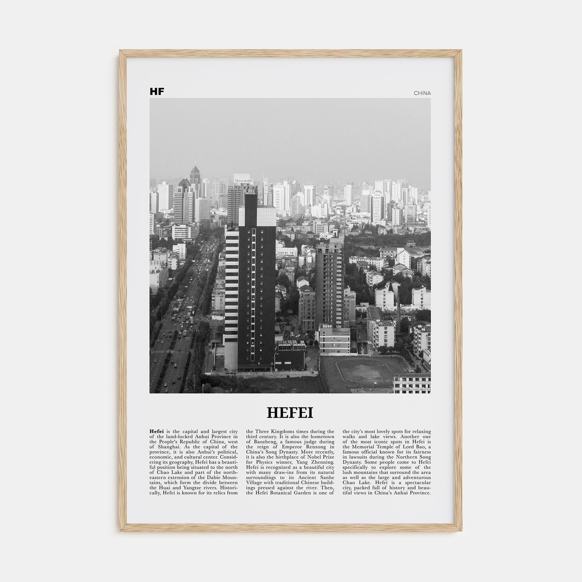 Hefei Travel B&W Poster